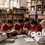 siswa SDN Surabaya belajar lesehan