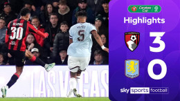 Grafis sorotan Sky Sports untuk laga Bournemouth vs Aston Villa di Vitality Stadium.