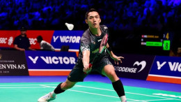 Jonatan Christie saat bertanding
