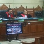 Suasana sidang tuntutan perkara tanah gogol Mulyodadi di Pengadilan Tipikor Surabaya.