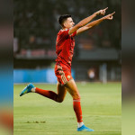 Selebrasi pemain Persija Jakarta pada pertandingan BRI Super League (Foto: X Persija via RMJabar)