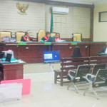 Suasana sidang pemeriksaan terdakwa Ririn Aprilia di Pengadilan Tipikor Surabaya.