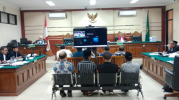 Suasana sidang dugaan suap dana hibah pokir DPRD Jatim di Pengadilan Tipikor Surabaya