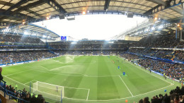 Stadion Stamford Bridge, markas Chelsea di London, sebelum pertandingan