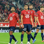Para pemain Lille saat menghadapi Lens